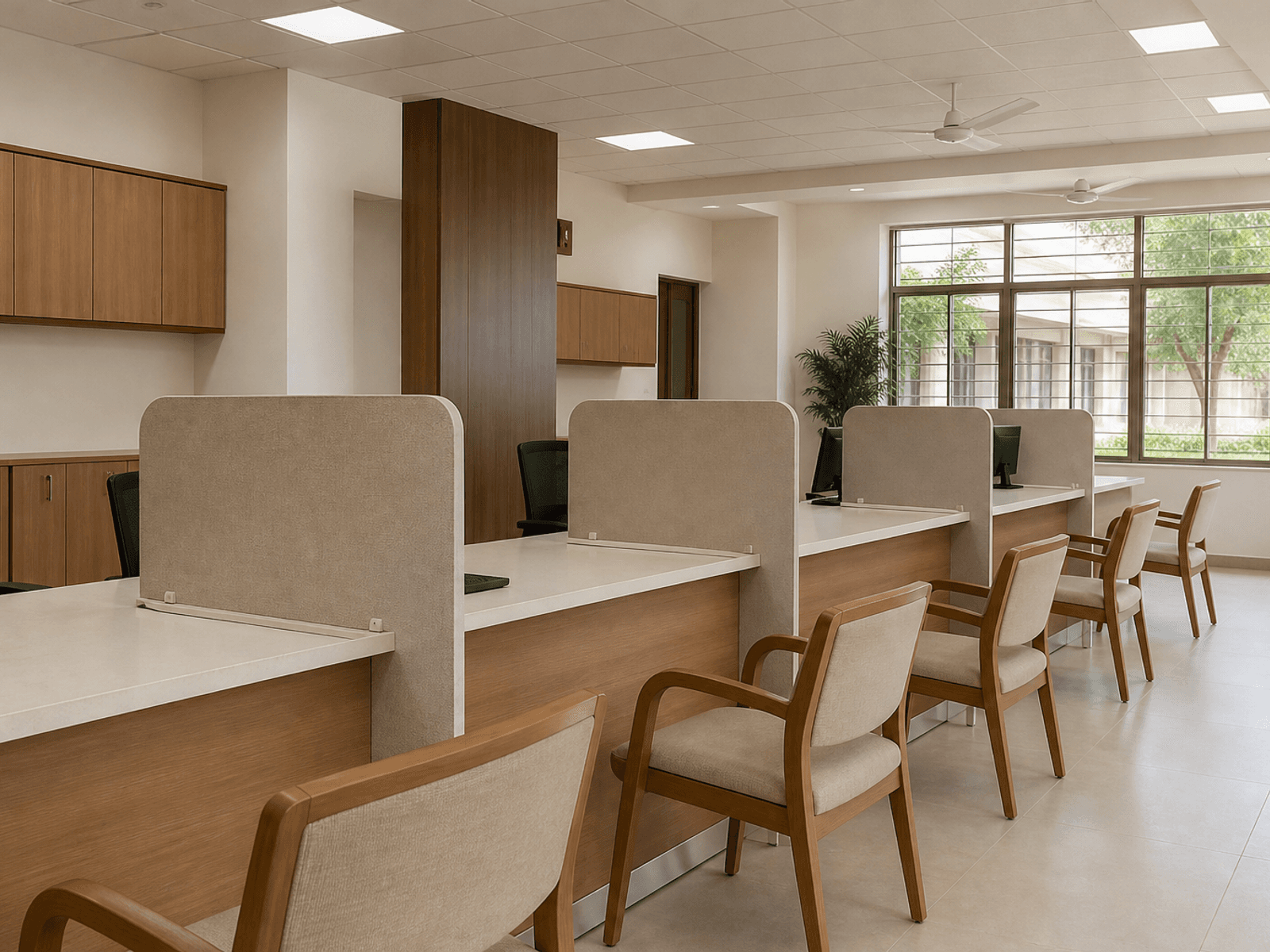 Admin office acoustic desk screens