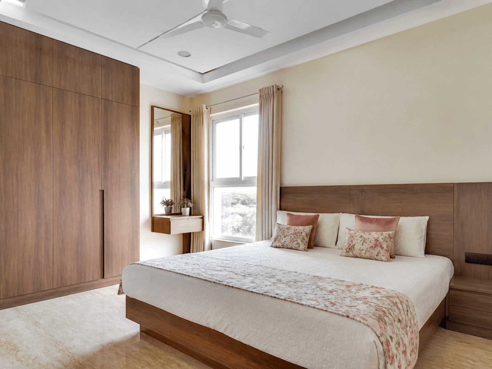 Laminate bedroom wardrobe and bed panel