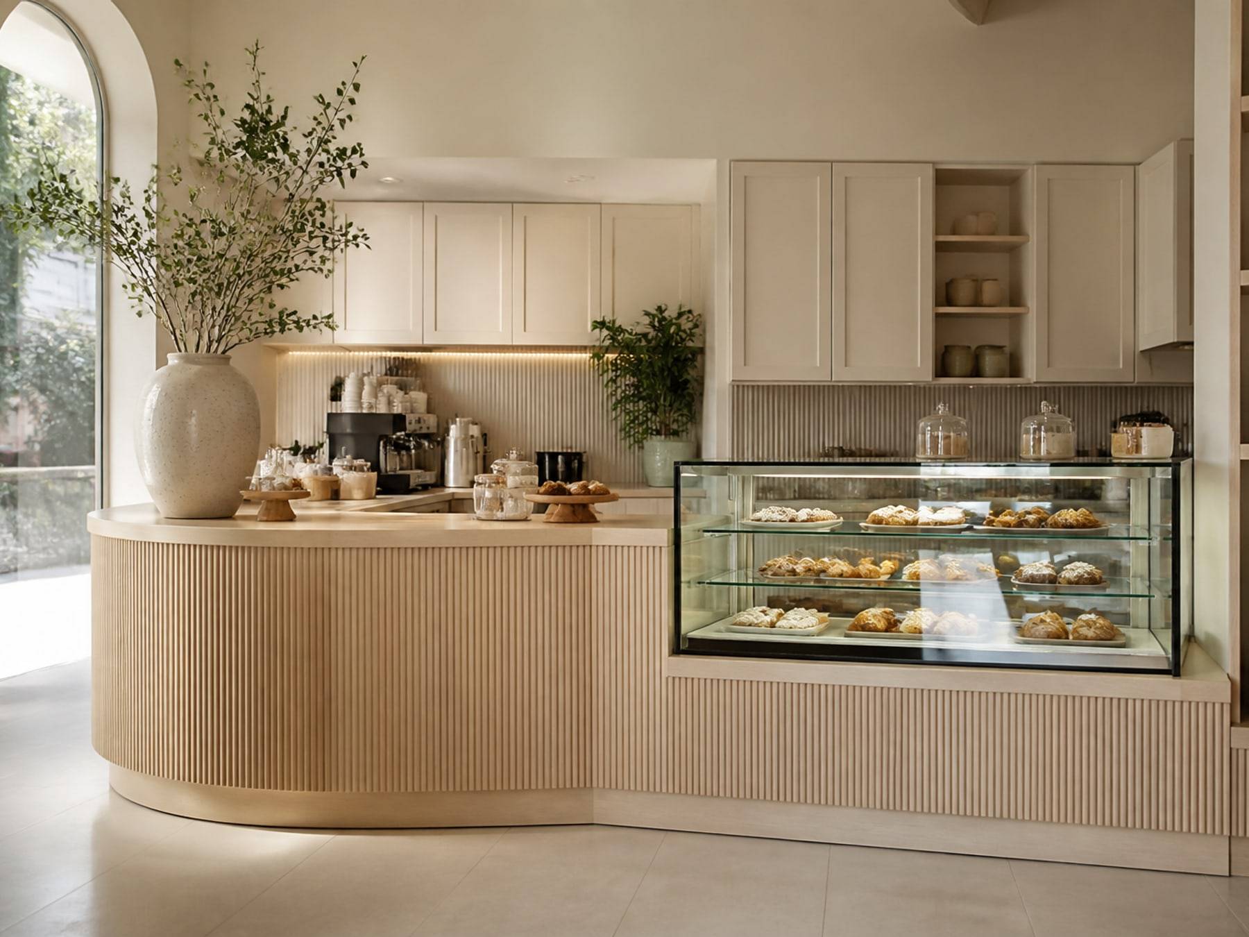 Café service counter