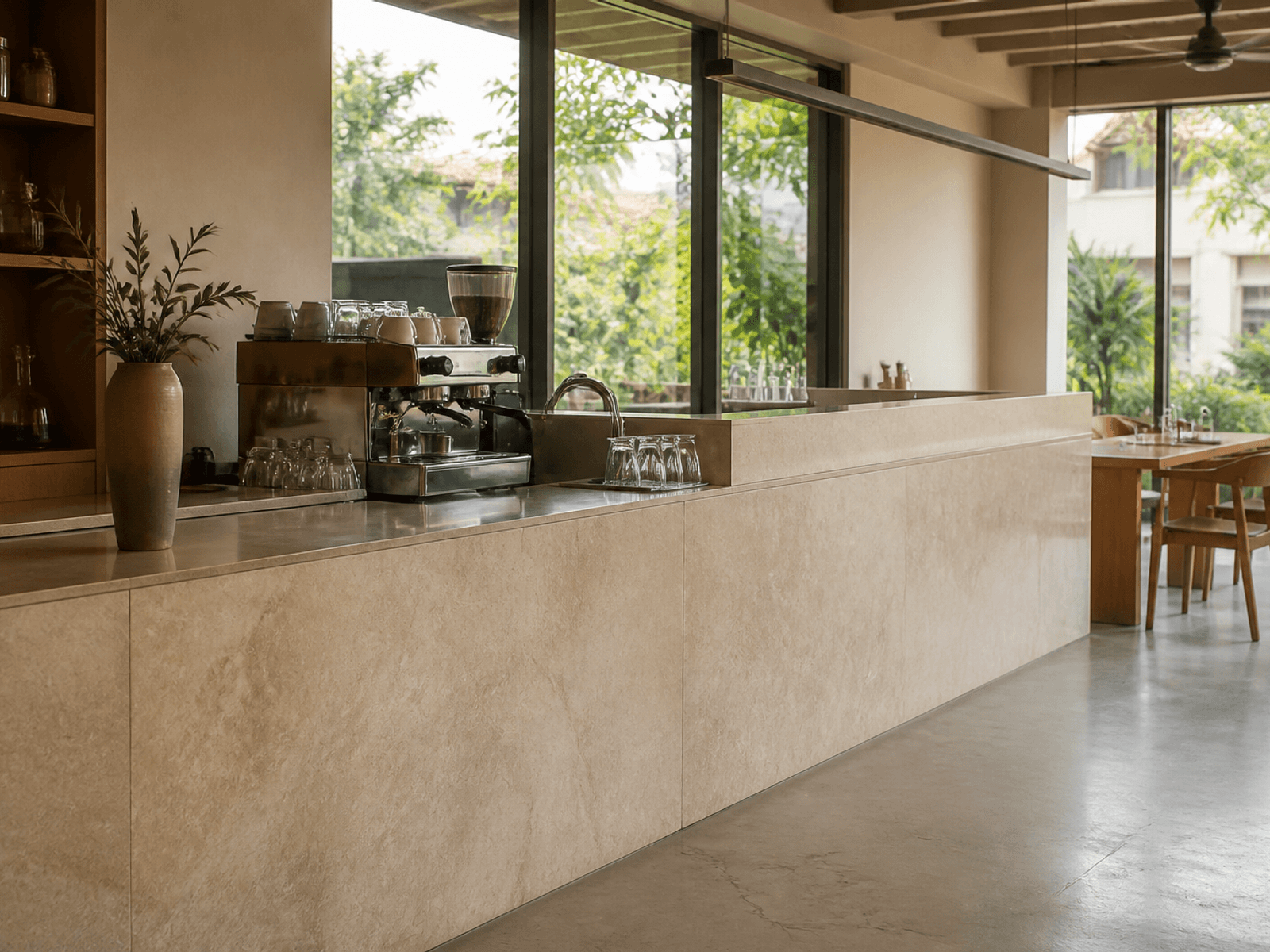 Café stone service counter