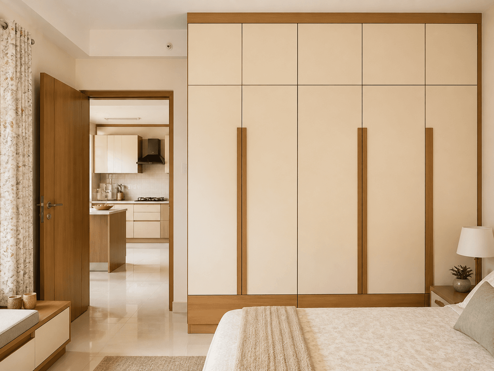 Bedroom wardrobe matching full-home faces