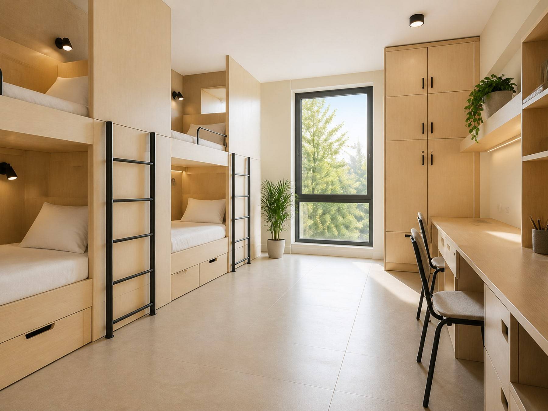 Hostel & PG Furniture interiors by Space Solutions