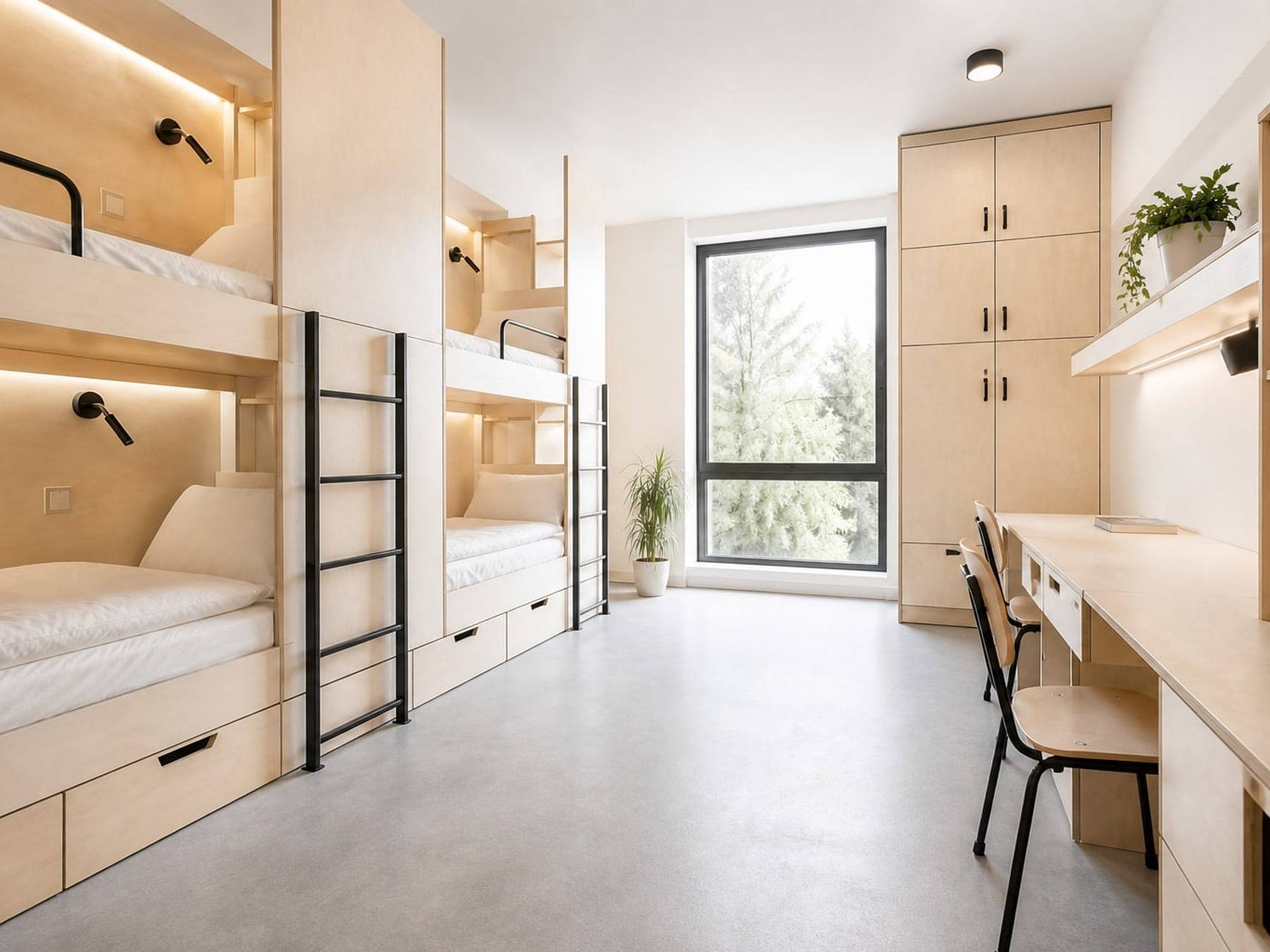 Hostel bunk room