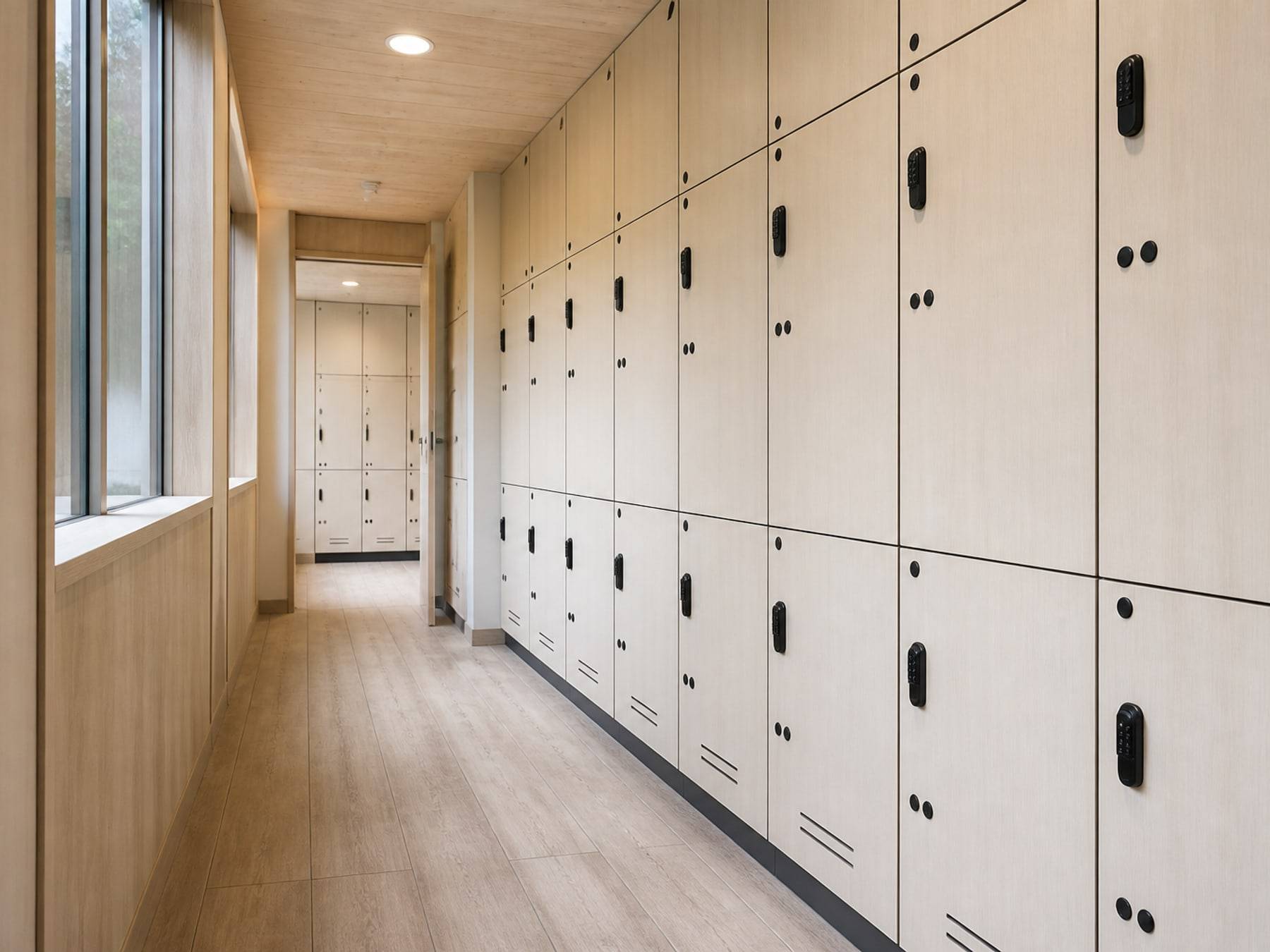Hostel locker bank