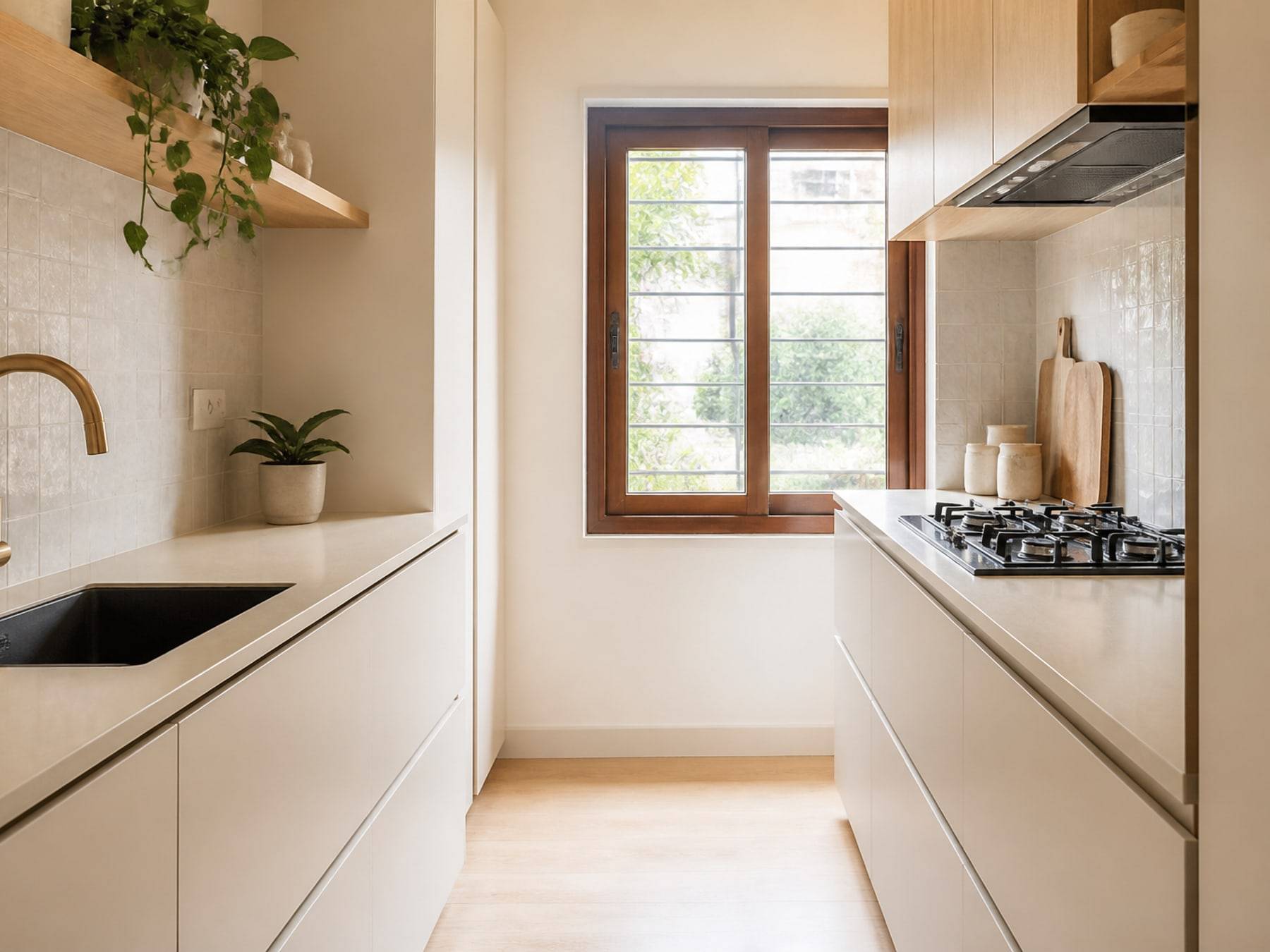 Parallel kitchen interiors by Space Solutions