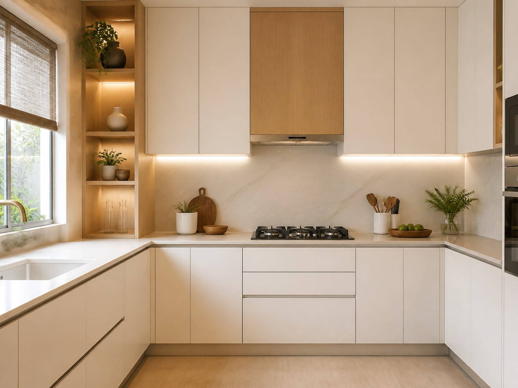 U-shaped kitchen interiors by Space Solutions
