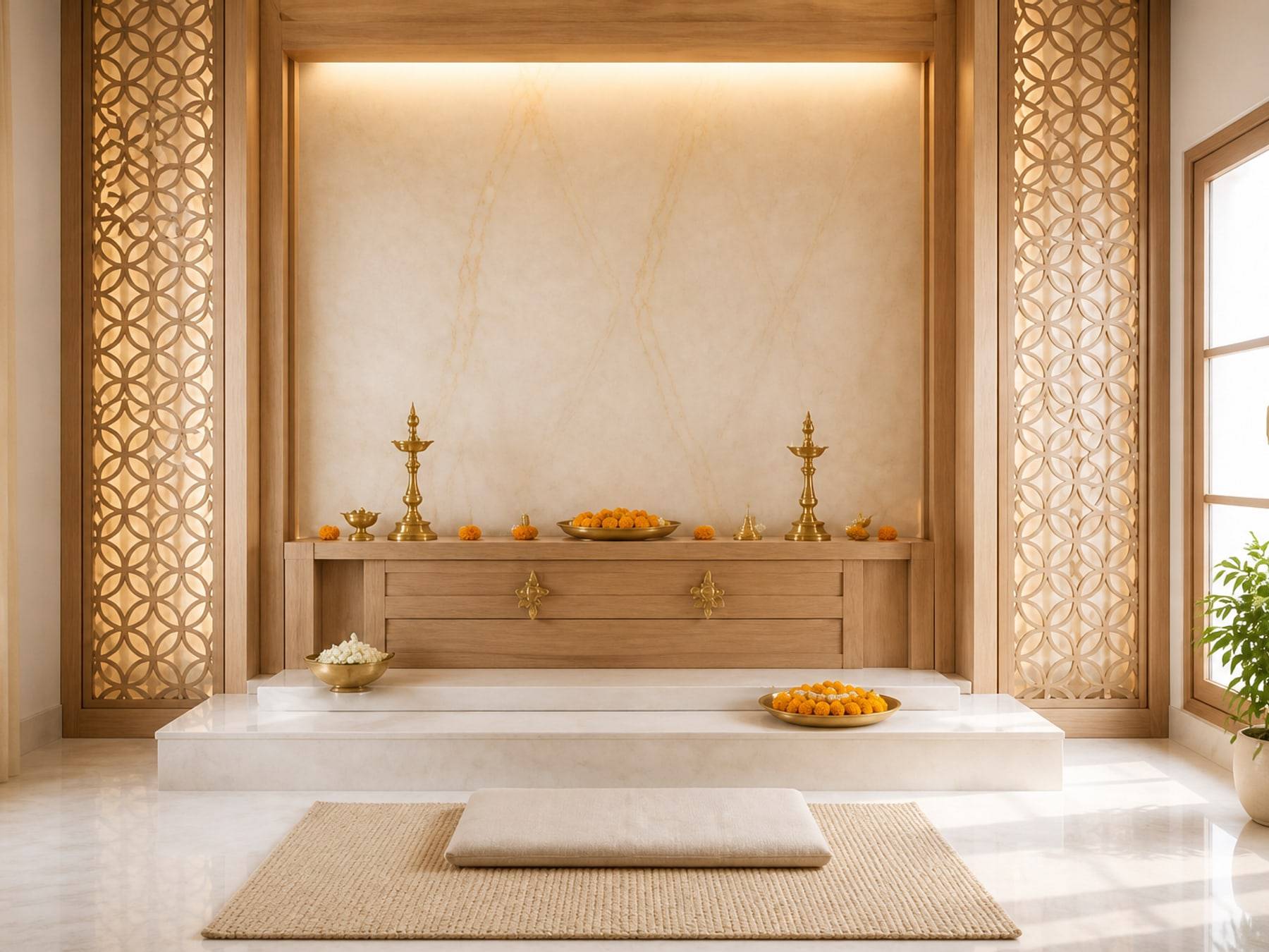 Pooja Room interiors by Space Solutions