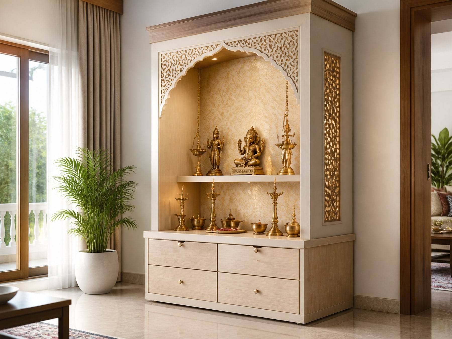 Floor-standing pooja unit