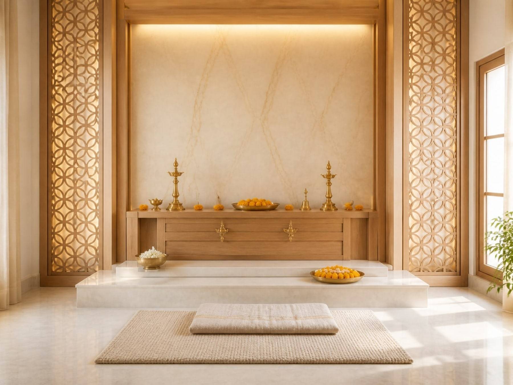 Wall-mounted pooja unit