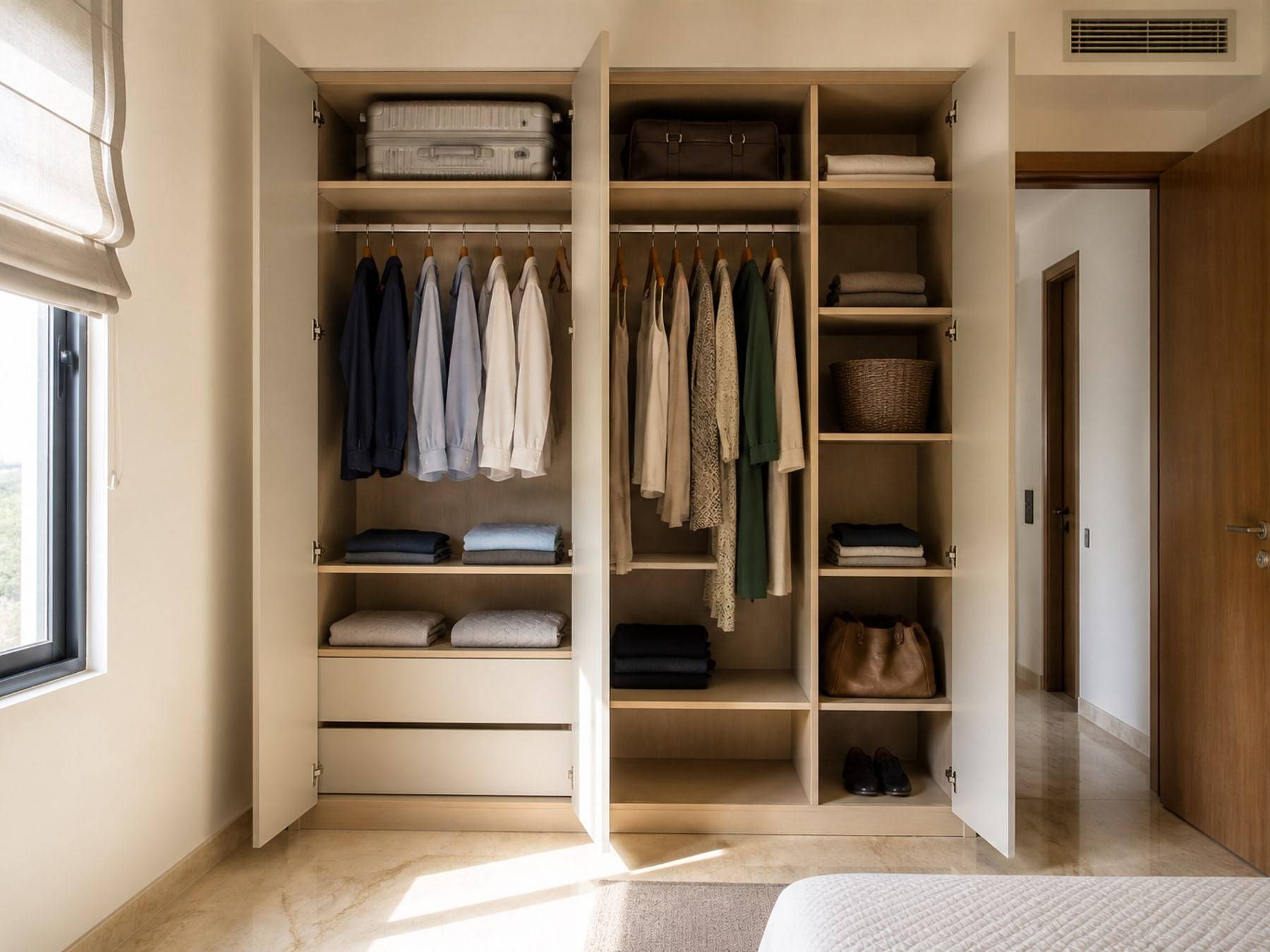 Hinged wardrobes interiors by Space Solutions